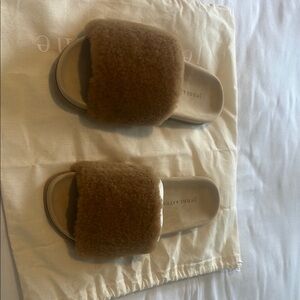 Jenni Kayne Cozy Brown Slippers with Plush Comfort